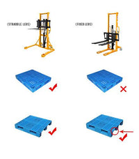 Manual Hydraulic Stacker Pallet Stacker Adjustable Forks 2200lbs Cap. 63" Lift Height A-3003
