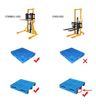Manual Pallet Stacker Adjustable Forks 1100lbs Cap. 63" Lift Height A-3002