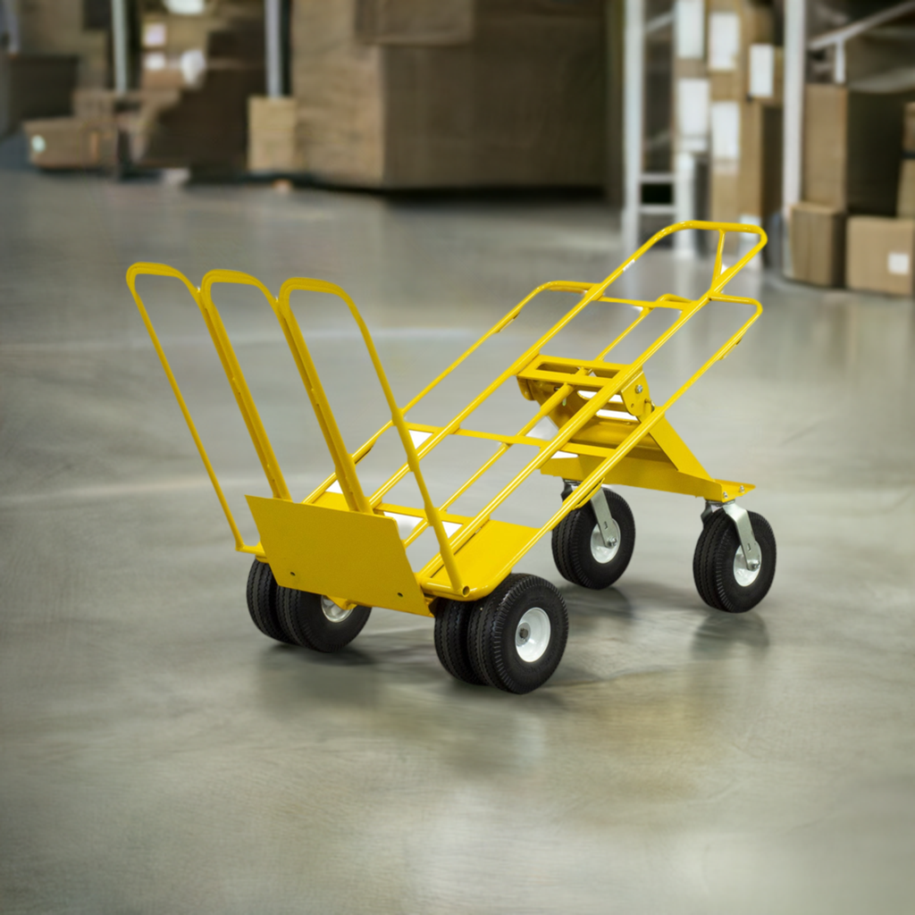 E-Track Hand Truck – All-Terrain, 1,000 lb Capacity with Load Bar and 6-Wheel 10” Flat-Free Tires