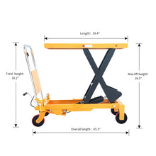 Single Scissor Lift Table 1760 lbs. 39.5" lifting height