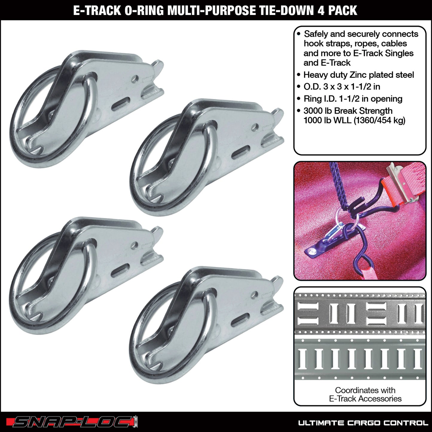Snap-Loc E-Track O-Ring Tie-Down – Multi-Purpose
