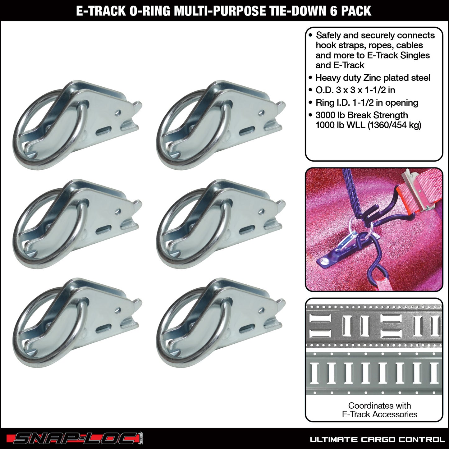 Snap-Loc E-Track O-Ring Tie-Down – Multi-Purpose