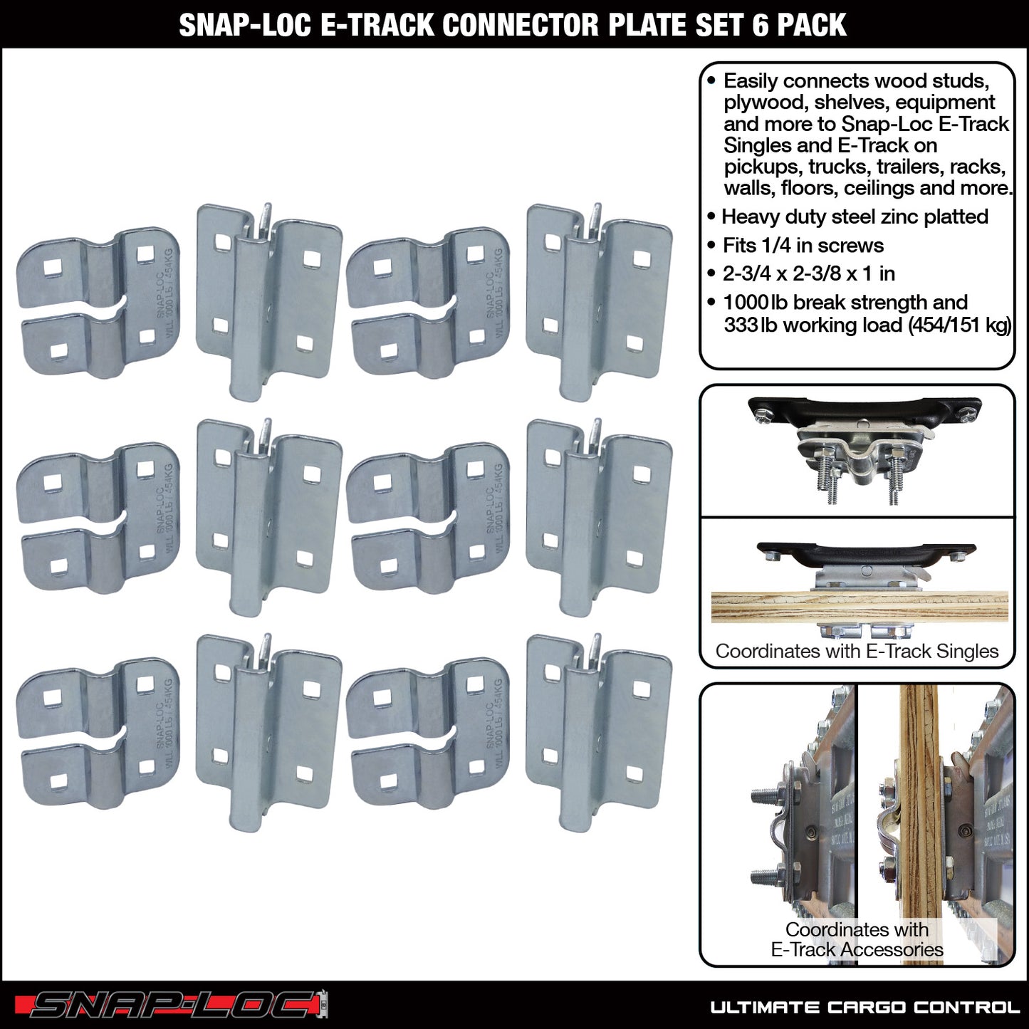 Snap-Loc E-Track Connector Plate Set – Cargo Control