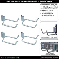 Snap-Loc E-Track Dual J-Hook – 8”, Multi-Purpose
