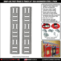 Fast-Track E-Track; USA Galvanized Steel Horizontal Vertical