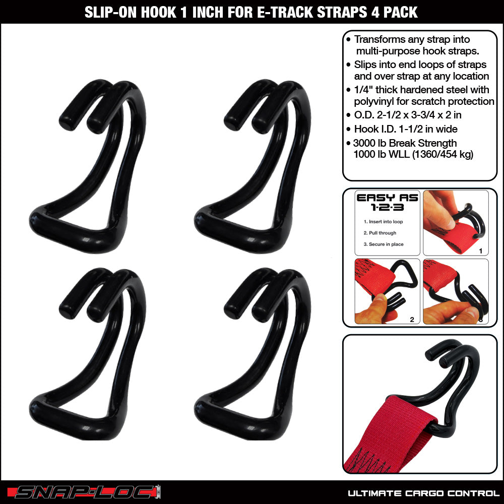 Snap-Loc E-Track Strap Hook Adapter – Slip-On 1 inch