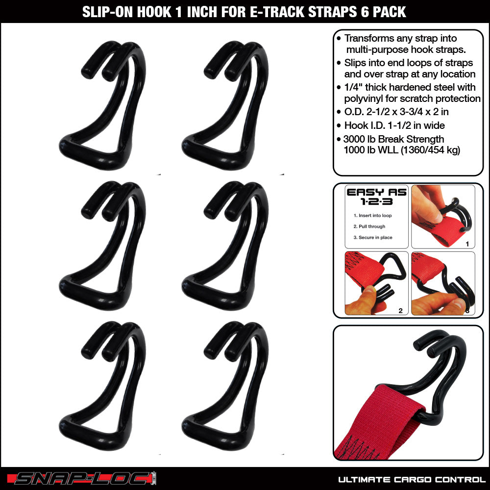 Snap-Loc E-Track Strap Hook Adapter – Slip-On 1 inch