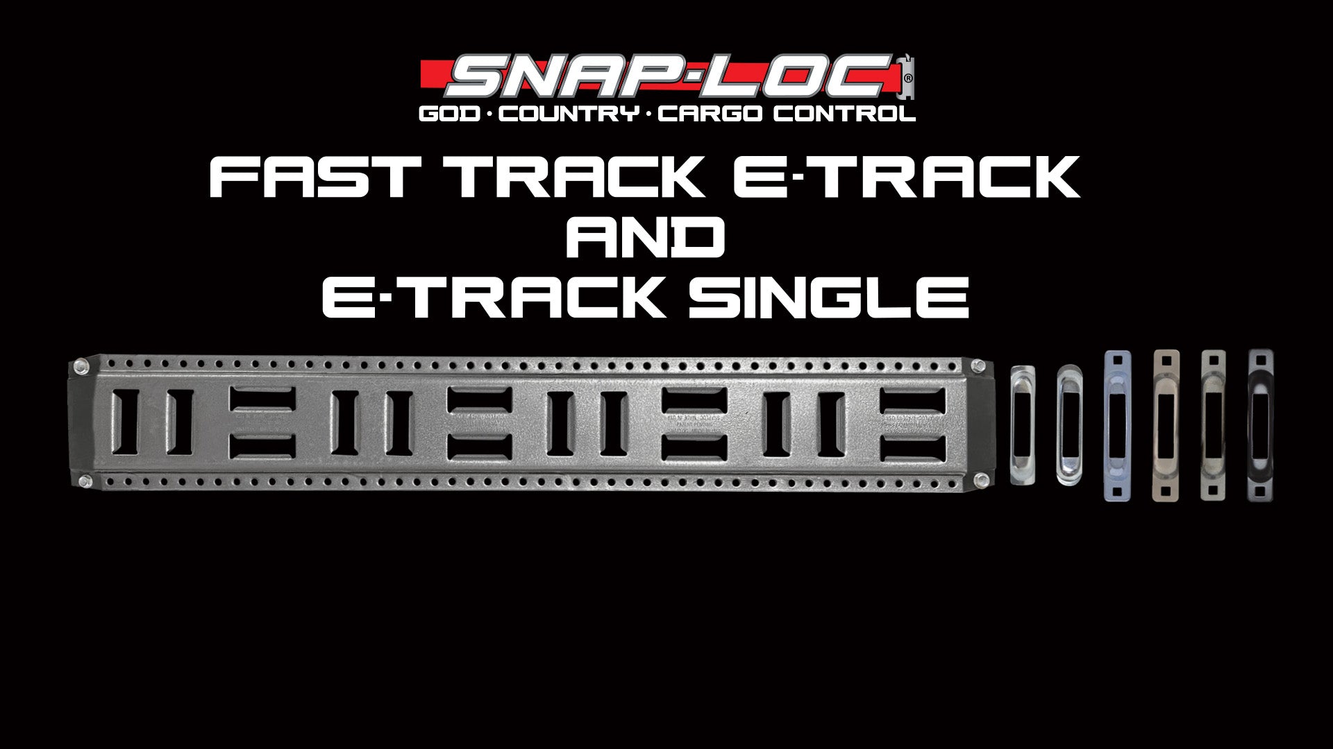 Load video: Video demonstrating Snap-Loc Fast-Track E-Track and E-Track Single Strap Anchors for secure cargo control and tie-down applications.