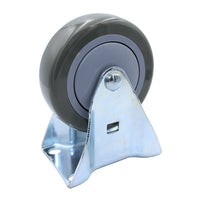 Snap-Loc 4-inch industrial-strength polyurethane rigid caster wheel, rated 375 lb, with non-marking tread for hard surfaces and most flooring.