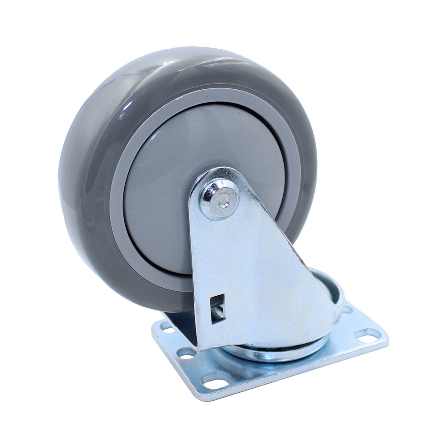 Snap-Loc 4-inch industrial-strength polyurethane swivel caster wheel, rated 375 lb, with non-marking tread for hard surfaces and most flooring.