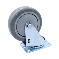 Snap-Loc 4-inch industrial-strength polyurethane swivel caster wheel, rated 375 lb, with non-marking tread for hard surfaces and most flooring.