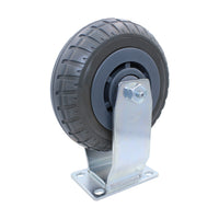 Snap-Loc 6-inch extreme-duty synthetic rubber rigid caster wheel, rated 400 lb, with a stealth-cushioned tread for varied and sensitive surfaces.