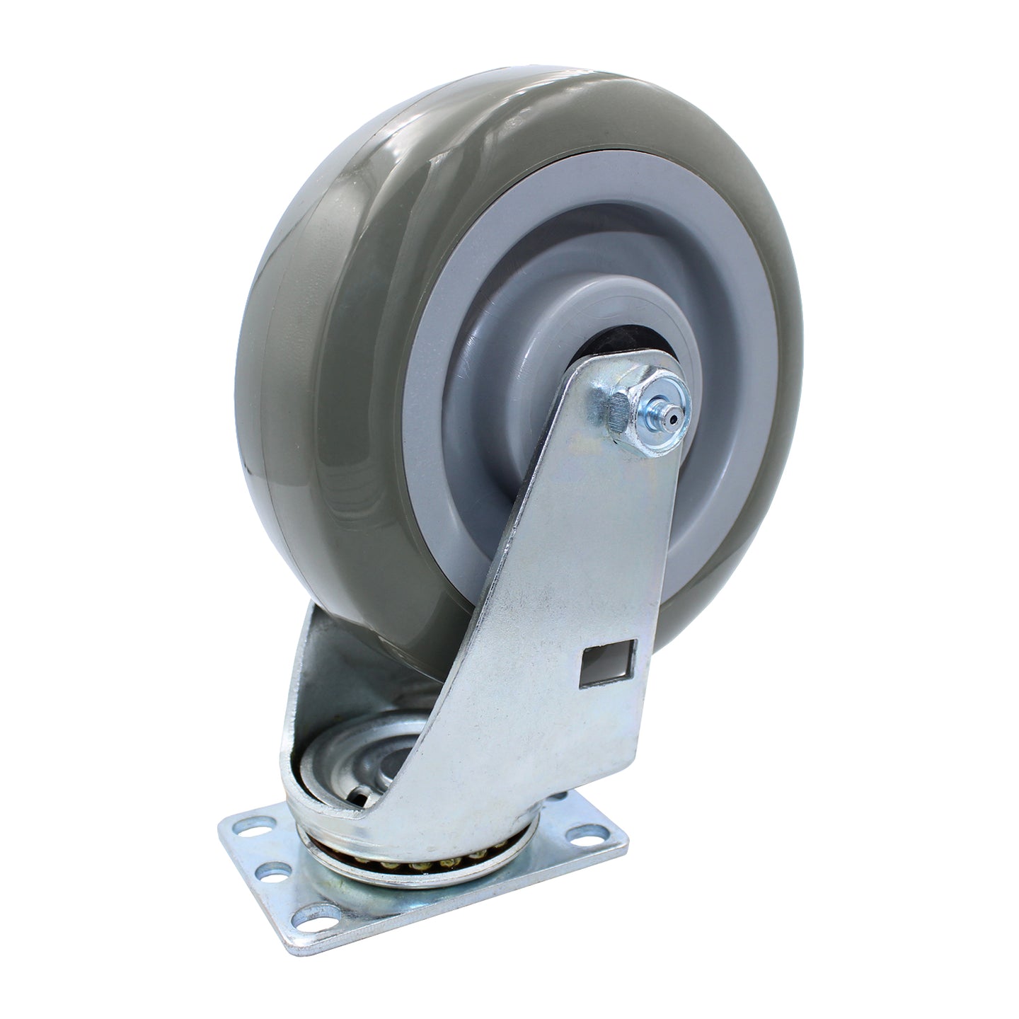 Snap-Loc 6-inch super-duty polyurethane swivel caster wheel, rated 450 lb, with non-marking tread for smooth rolling on hard surfaces and flooring.
