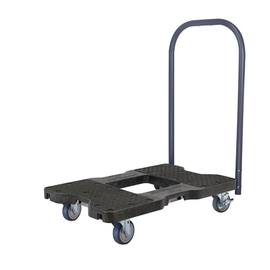Snap-Loc E-Track Push Cart Dolly – General Purpose, 1,200 lb Capacity with 4" Thermoplastic Swivel Casters - Black
