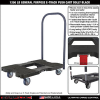 Snap-Loc E-Track Dolly – General Purpose, 1,200 lb Capacity with 4" Swivel Thermoplastic Casters