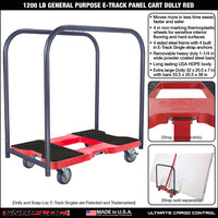 Snap-Loc E-Track Dolly – General Purpose, 1,200 lb Capacity with 4" Swivel Thermoplastic Casters