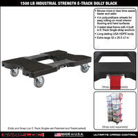 Snap-Loc E-Track Dolly – Industrial Strength, 1,500 lb Capacity with 4" Polyurethane Swivel Casters - Red