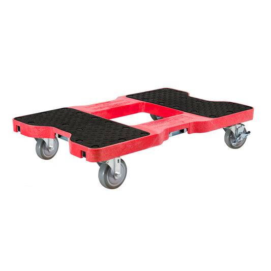 Snap-Loc E-Track Dolly – Industrial Strength, 1,500 lb Capacity with 4" Polyurethane Swivel Casters - Red