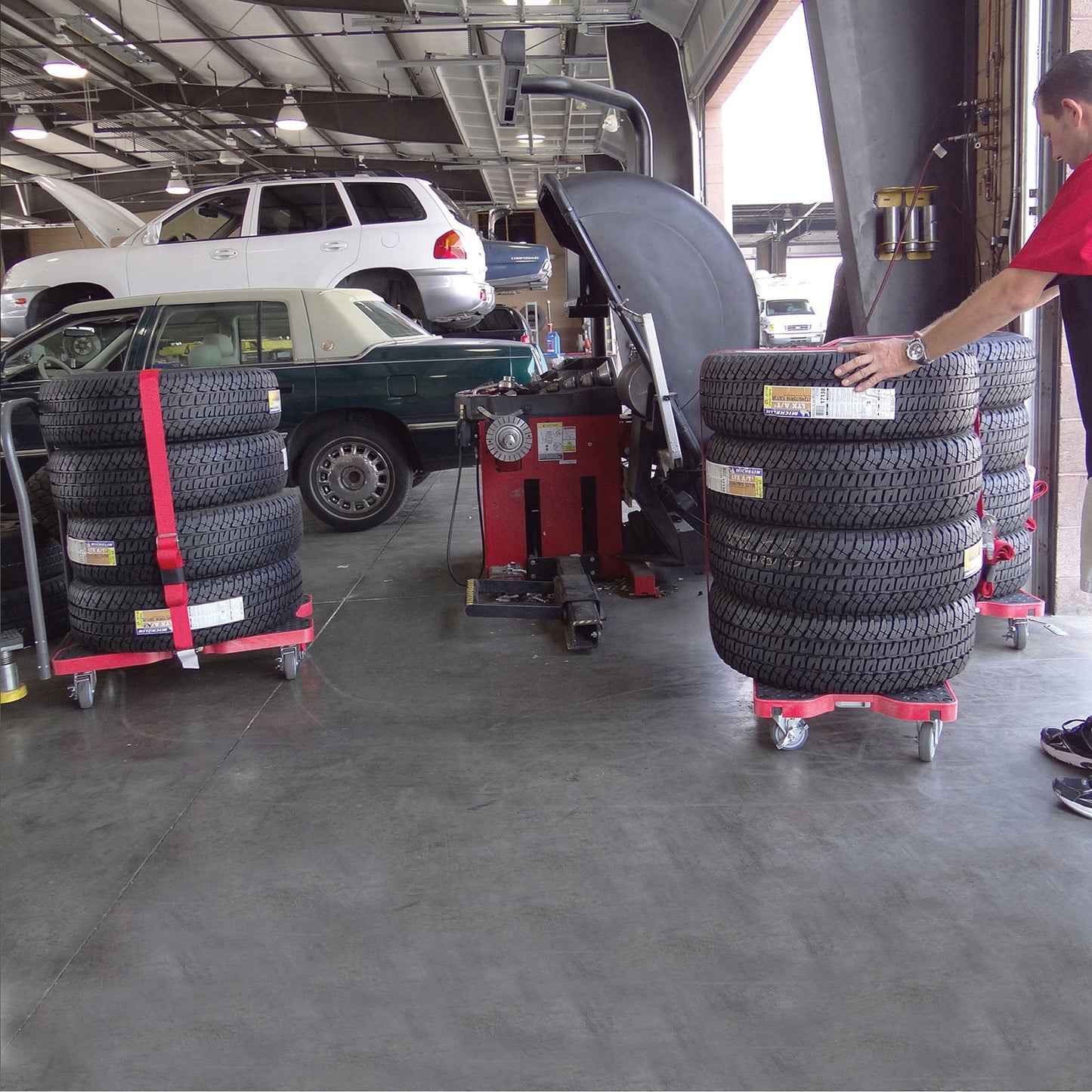 Snap-Loc E-Track Dolly – Industrial Strength, 1,500 lb Capacity with 4" Polyurethane Swivel Casters - Red