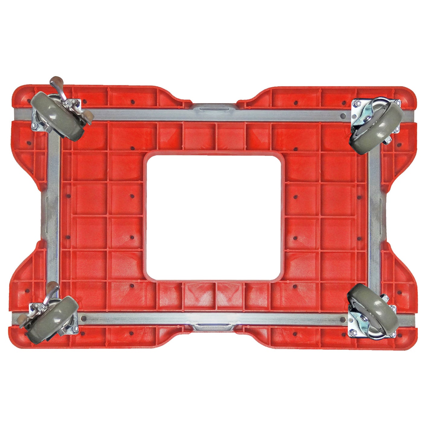 Snap-Loc E-Track Dolly – Industrial Strength, 1,500 lb Capacity with 4" Polyurethane Swivel Casters - Red