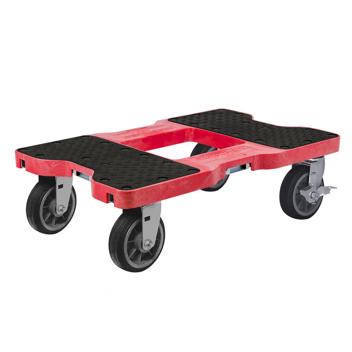 Snap-Loc E-Track Dolly – All-Terrain, 1,500 lb Capacity with 6" Solid Rubber Casters - Red