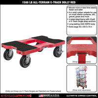 Snap-Loc E-Track Dolly – All-Terrain, 1,500 lb Capacity with 6" Solid Rubber Casters - Red