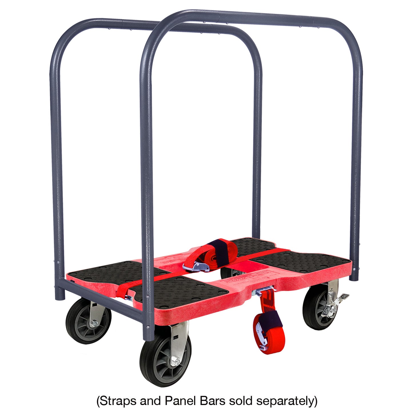 Snap-Loc E-Track Dolly – All-Terrain, 1,500 lb Capacity with 6" Solid Rubber Casters - Red