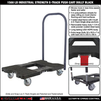Snap-Loc E-Track Dolly – Industrial Strength, 1,500 lb Capacity with 4" Polyurethane Swivel Casters - Red