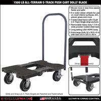 Snap-Loc E-Track Dolly – All-Terrain, 1,500 lb Capacity with 6" Solid Rubber Casters - Red