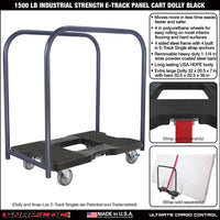 Snap-Loc E-Track Dolly – Industrial Strength, 1,500 lb Capacity with 4" Polyurethane Swivel Casters - Red
