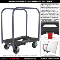 Snap-Loc E-Track Dolly – All-Terrain, 1,500 lb Capacity with 6" Solid Rubber Casters - Red