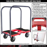 Snap-Loc E-Track Dolly – All-Terrain, 1,500 lb Capacity with 6" Solid Rubber Casters - Red