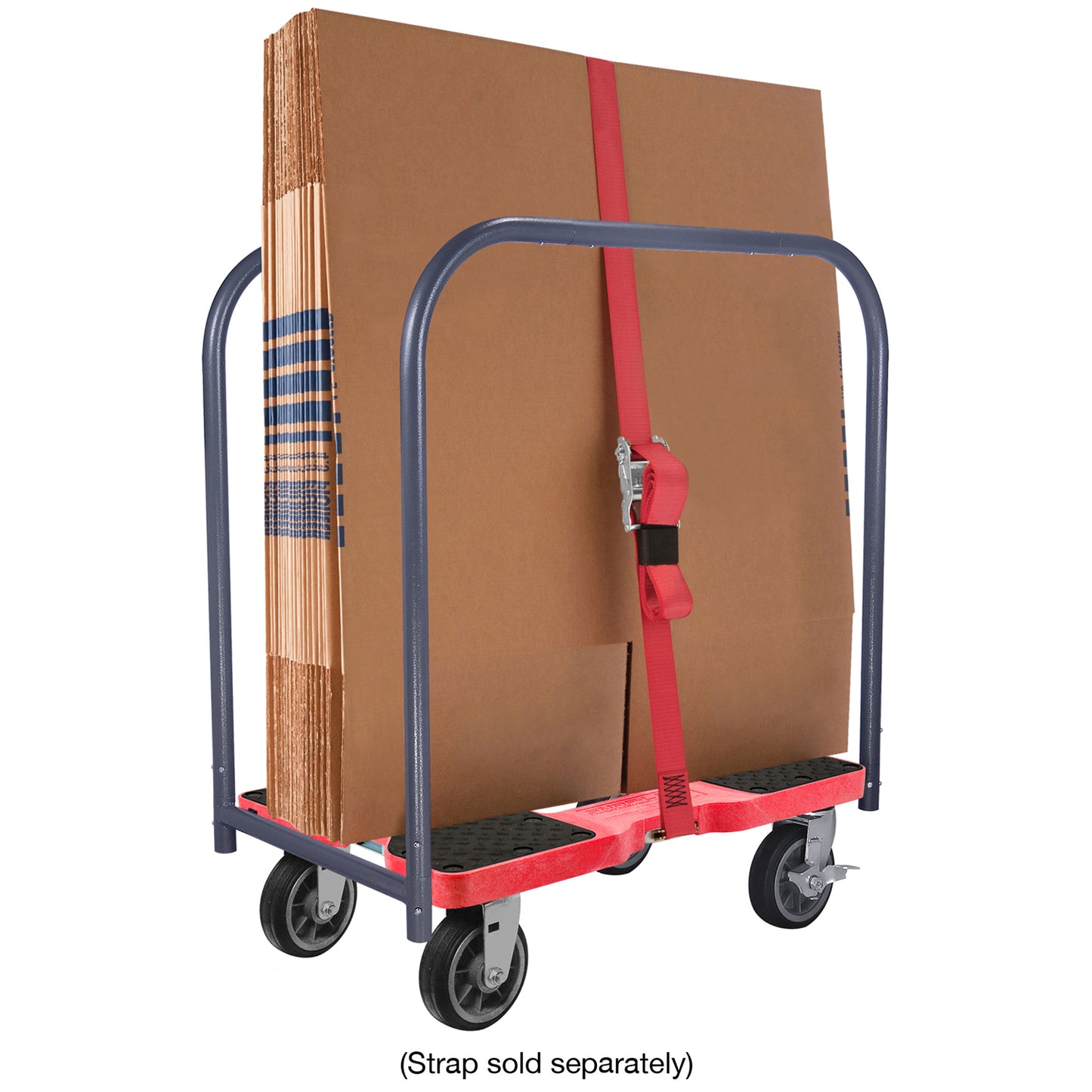 Snap-Loc E-Track Dolly – All-Terrain, 1,500 lb Capacity with 6" Solid Rubber Casters - Red