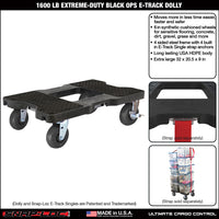 Snap-Loc E-Track Dolly – Extreme-Duty, 1,600 lb Capacity with 6" Solid Synthetic Rubber Casters - Red