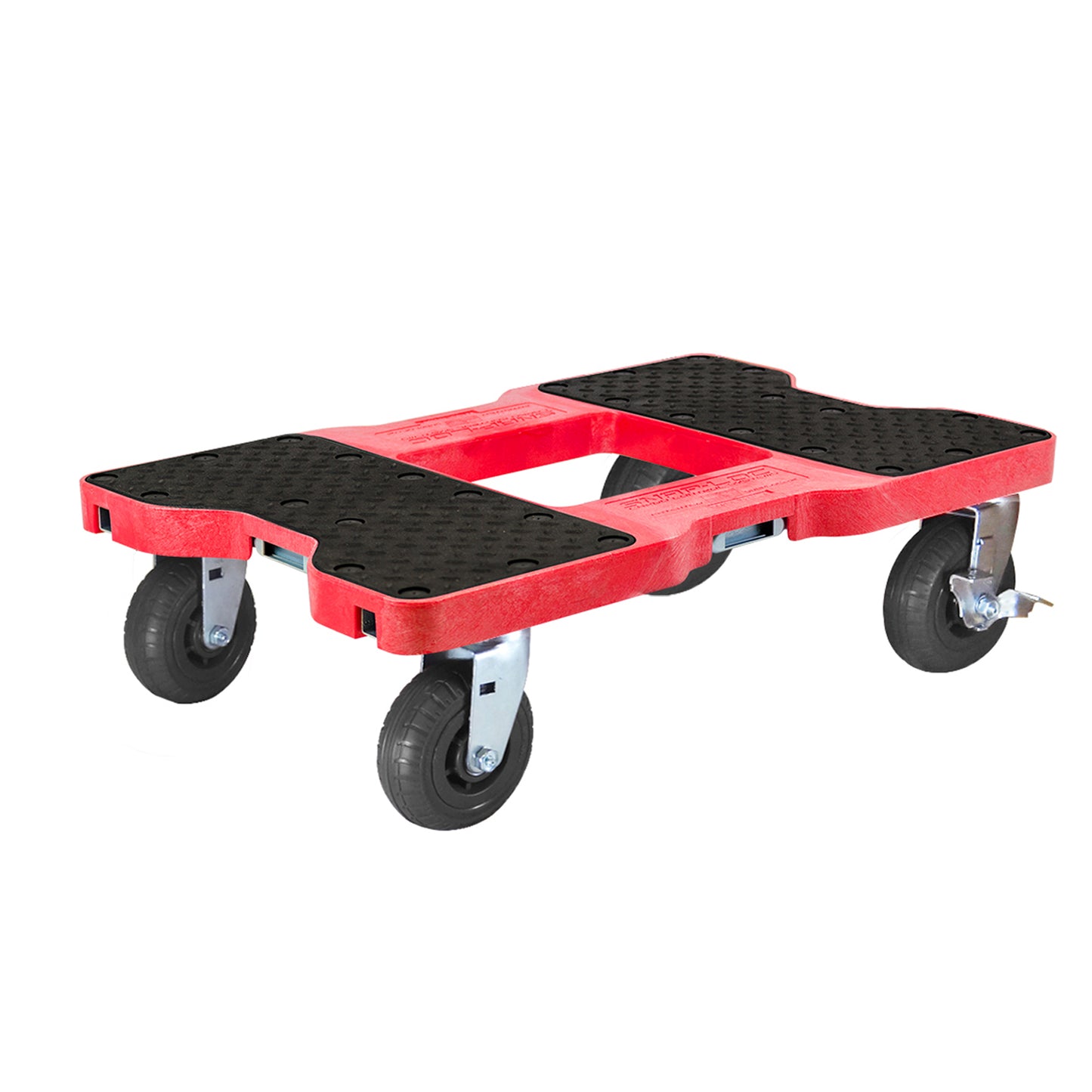 Snap-Loc E-Track Dolly – Extreme-Duty, 1,600 lb Capacity with 6" Solid Synthetic Rubber Casters - Red