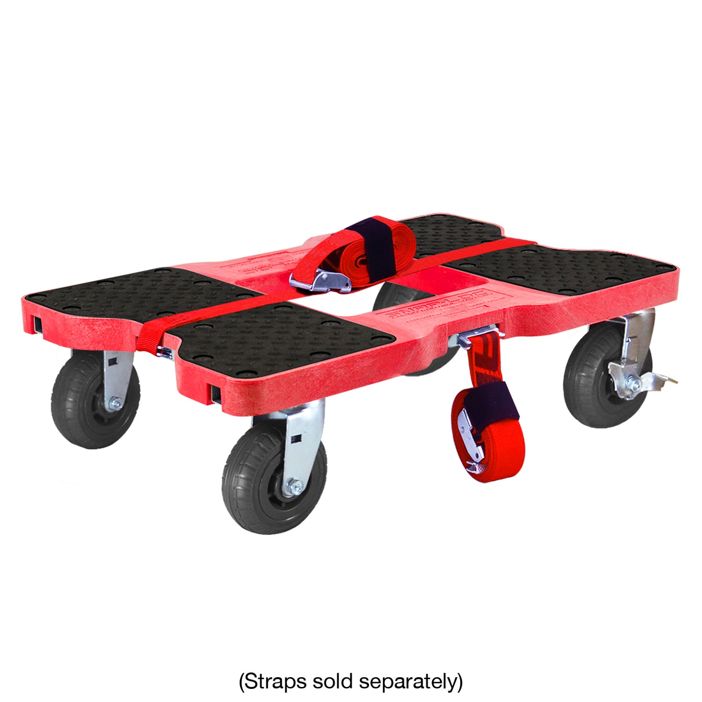 Snap-Loc E-Track Dolly – Extreme-Duty, 1,600 lb Capacity with 6" Solid Synthetic Rubber Casters - Red