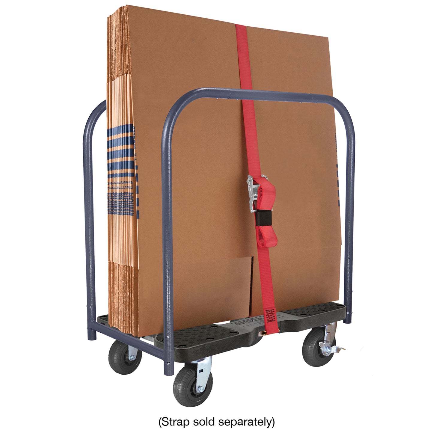 Snap-Loc E-Track Dolly – Extreme-Duty, 1,600 lb Capacity with 6" Solid Synthetic Rubber Casters - Red