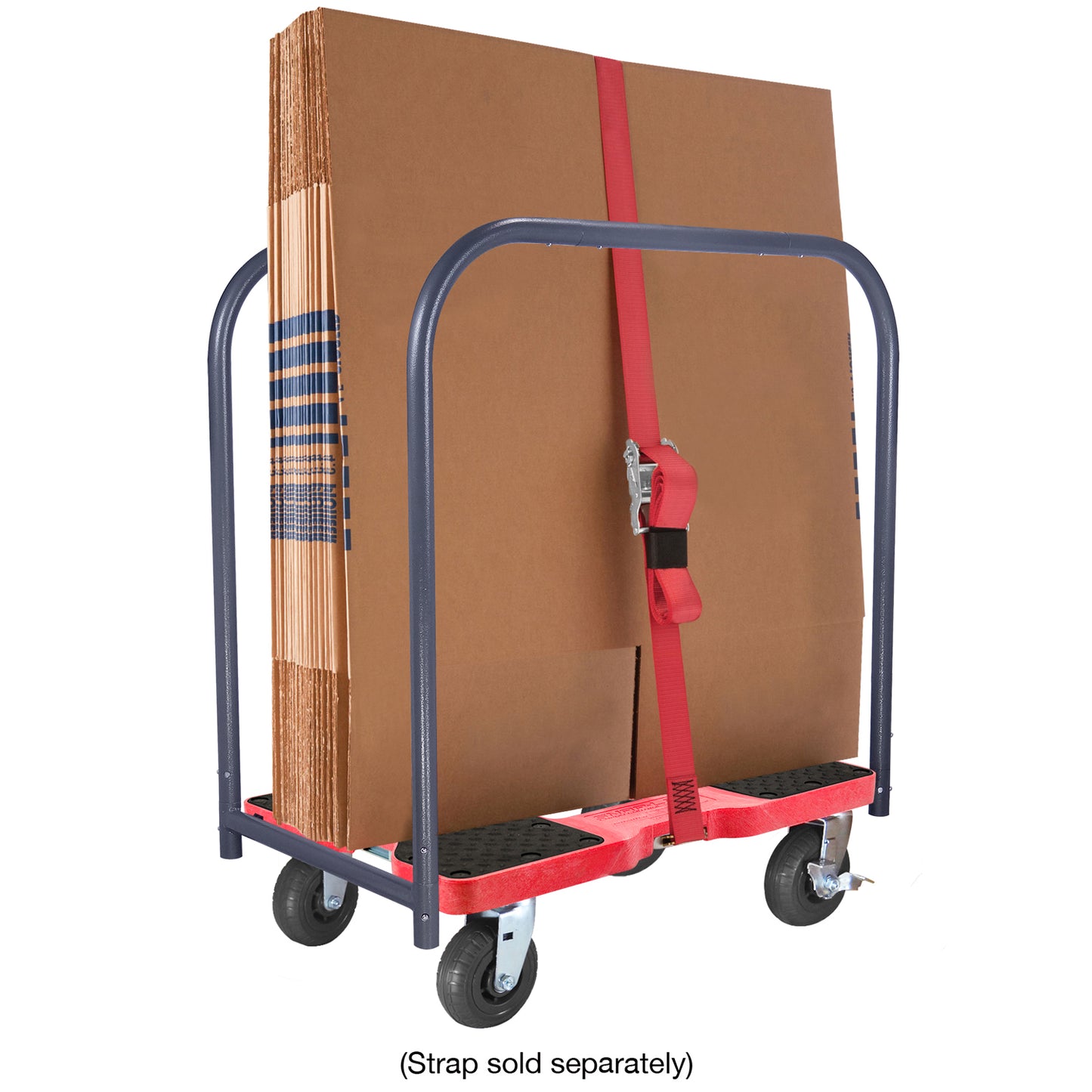 Snap-Loc E-Track Dolly – Extreme-Duty, 1,600 lb Capacity with 6" Solid Synthetic Rubber Casters - Red