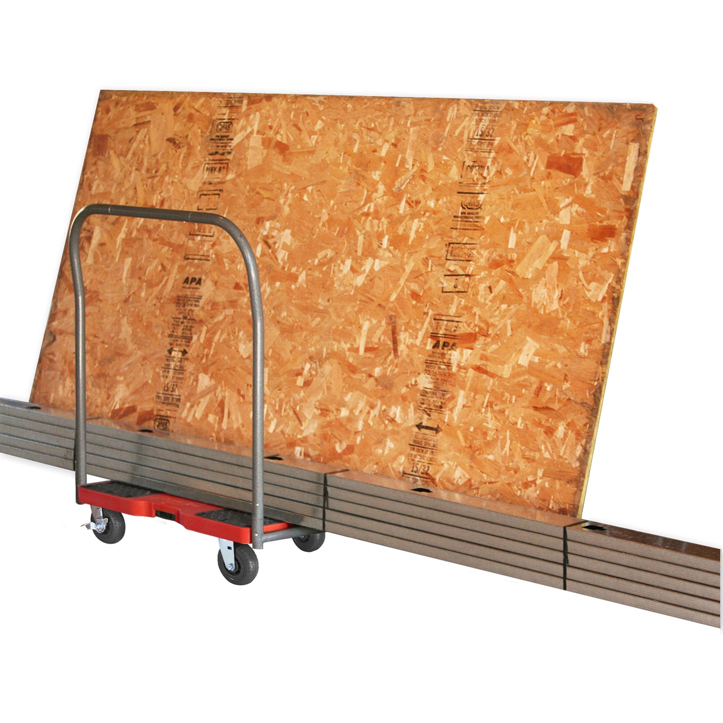 Snap-Loc E-Track Dolly – Extreme-Duty, 1,600 lb Capacity with 6" Solid Synthetic Rubber Casters - Red