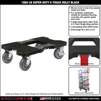 Snap-Loc E-Track Dolly – Super-Duty, 1,800 lb Capacity with 6” Polyurethane Swivel Casters - Red