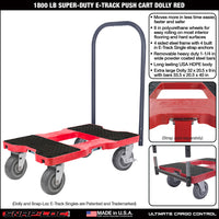 Snap-Loc E-Track Dolly – Super-Duty, 1,800 lb Capacity with 6” Polyurethane Swivel Casters - Red