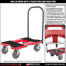 SNAP-LOC 1,800 lb Super-Duty E-Track Push Cart Dolly Red