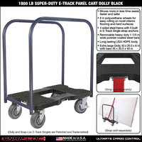 Snap-Loc E-Track Dolly – Super-Duty, 1,800 lb Capacity with 6” Polyurethane Swivel Casters - Red