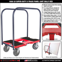 Snap-Loc E-Track Dolly – Super-Duty, 1,800 lb Capacity with 6” Polyurethane Swivel Casters - Red