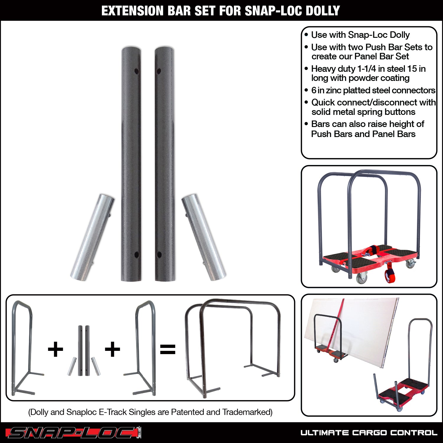 Extension Bar Set for SNAP-LOC E-Track Dolly – SNAP-LOC CARGO CONTROL