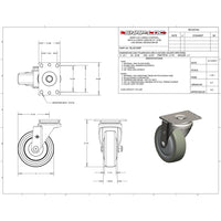 Snap-Loc 375 lb 4” Industrial Polyurethane Caster – Swivel