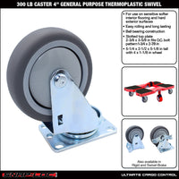 Snap-Loc 300 lb 4” General Purpose Thermoplastic Caster – Swivel