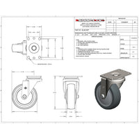 Snap-Loc 300 lb 4” General Purpose Thermoplastic Caster – Swivel