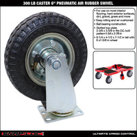 Snap-Loc 300 lb 6” Pneumatic Rubber Caster – Swivel