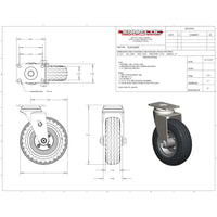 Snap-Loc 300 lb 6” Pneumatic Rubber Caster – Swivel